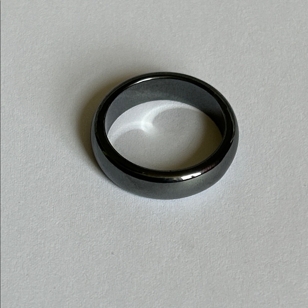 Men's Black/Gray Ceramic Comfort-Fit Ring Size 11